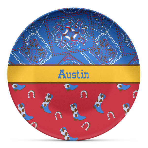 Custom Cowboy Microwave Safe Plastic Plate - Composite Polymer (Personalized)