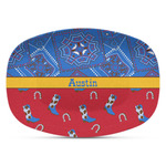 Cowboy Plastic Platter - Microwave & Oven Safe Composite Polymer (Personalized)