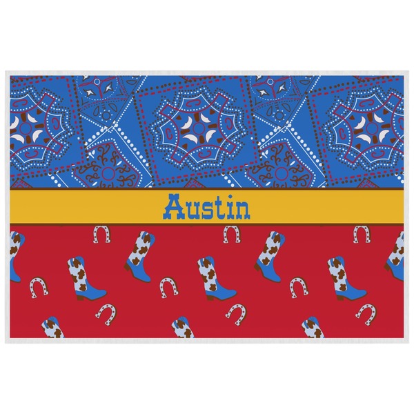 Custom Cowboy Laminated Placemat w/ Name or Text