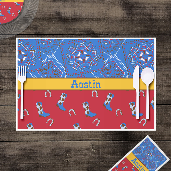 Cowboy Disposable Paper Placemat - In Context