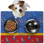 Cowboy Dog Food Mat - Medium w/ Name or Text