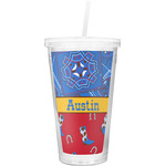 Cowboy Double Wall Tumbler with Straw (Personalized)
