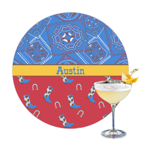 Custom Cowboy Printed Drink Topper (Personalized)