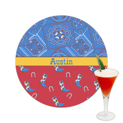 Cowboy Printed Drink Topper -  2.5" (Personalized)