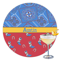 Cowboy Printed Drink Topper - 3.5" (Personalized)