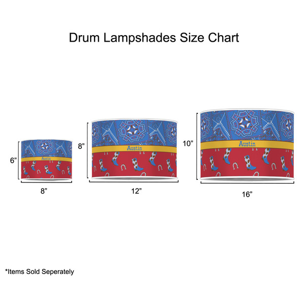 Cowboy Drum Lampshades - Sizing Chart