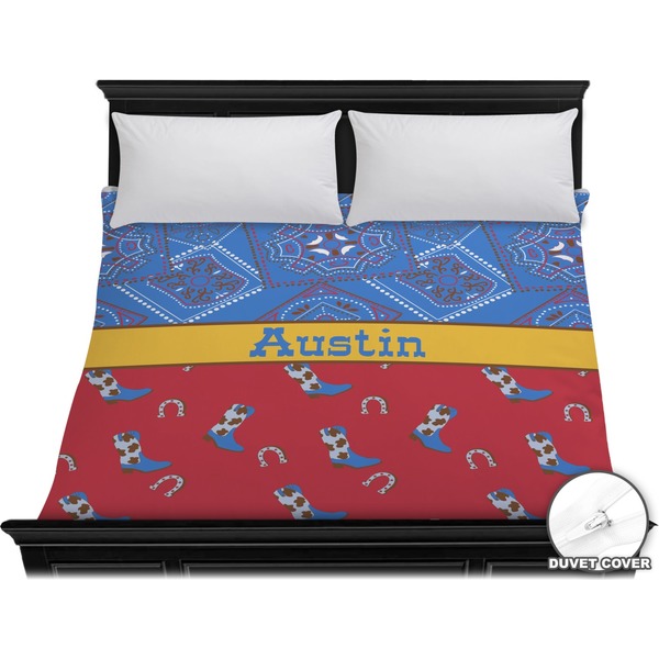 Custom Cowboy Duvet Cover - King (Personalized)