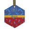 Cowboy Flat Glass Ornament - Hexagon w/ Name or Text