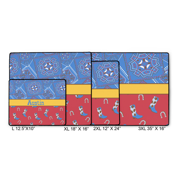 Cowboy Gaming Mats - SIZE CHART