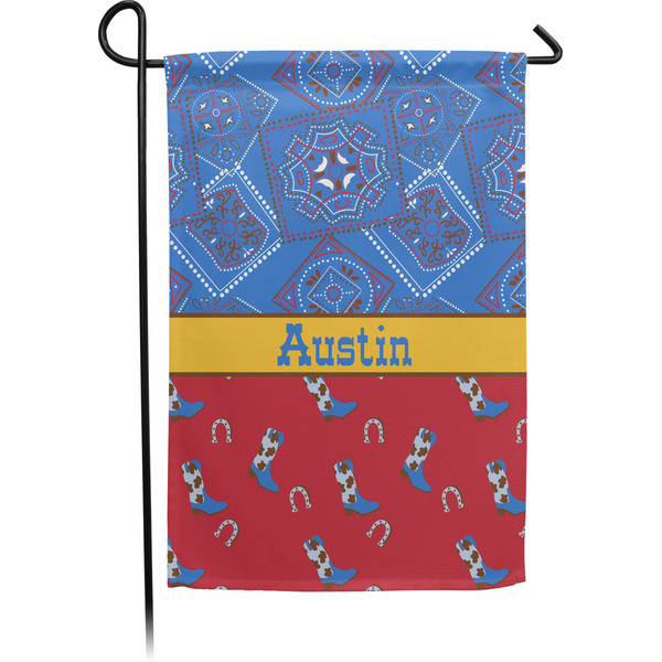 Custom Cowboy Small Garden Flag - Single Sided w/ Name or Text
