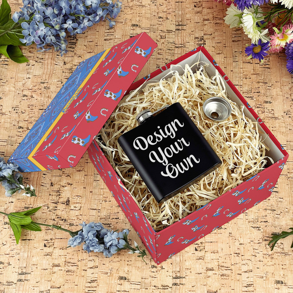 Cowboy Gift Boxes with Lid - Canvas Wrapped - Large - In Context