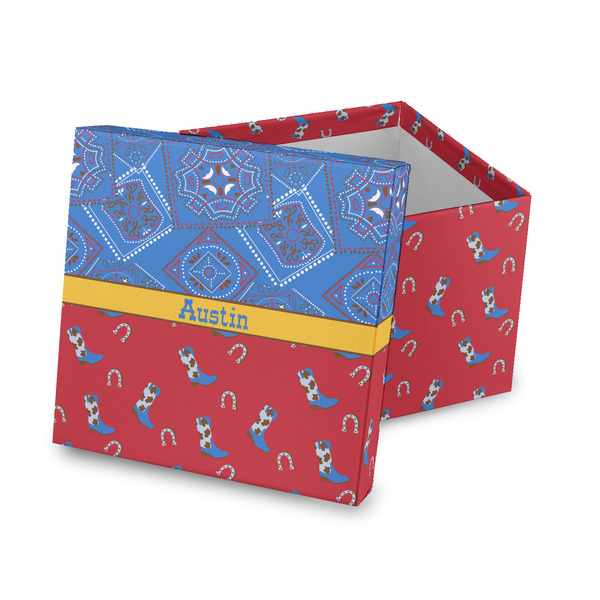 Custom Cowboy Gift Box with Lid - Canvas Wrapped (Personalized)