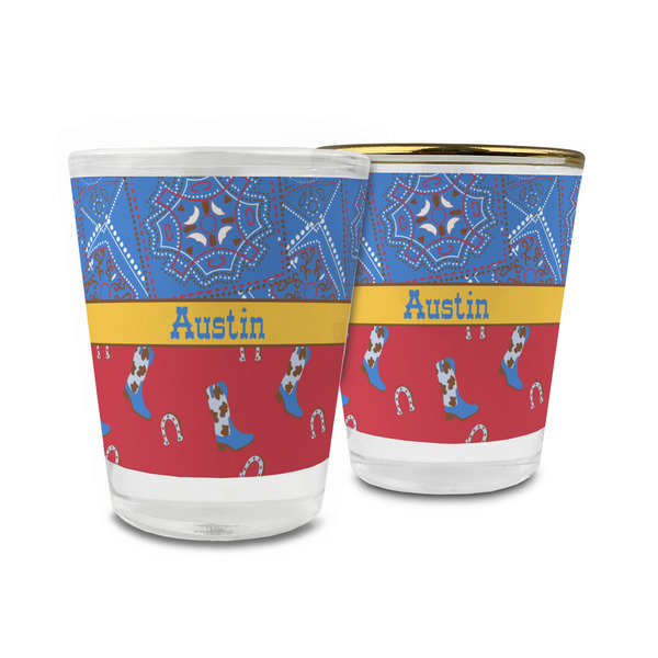 Custom Cowboy Glass Shot Glass - 1.5 oz (Personalized)