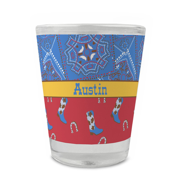 Custom Cowboy Glass Shot Glass - 1.5 oz - Set of 4 (Personalized)