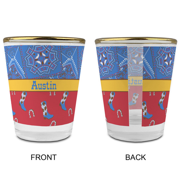 Cowboy Glass Shot Glass - with gold rim - APPROVAL