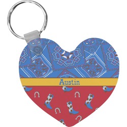 Cowboy Heart Plastic Keychain w/ Name or Text