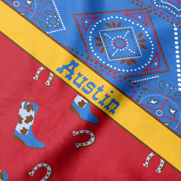 Cowboy Hooded Baby Towel- Detail Close Up