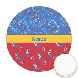 Cowboy Printed Cookie Topper - Round (Personalized)