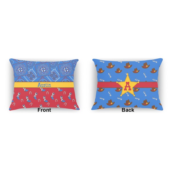 Cowboy  Indoor Rectangular Burlap Pillow (Front and Back)