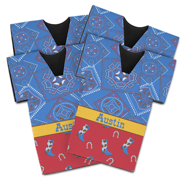 Custom Cowboy Jersey Bottle Cooler - Set of 4 (Personalized)