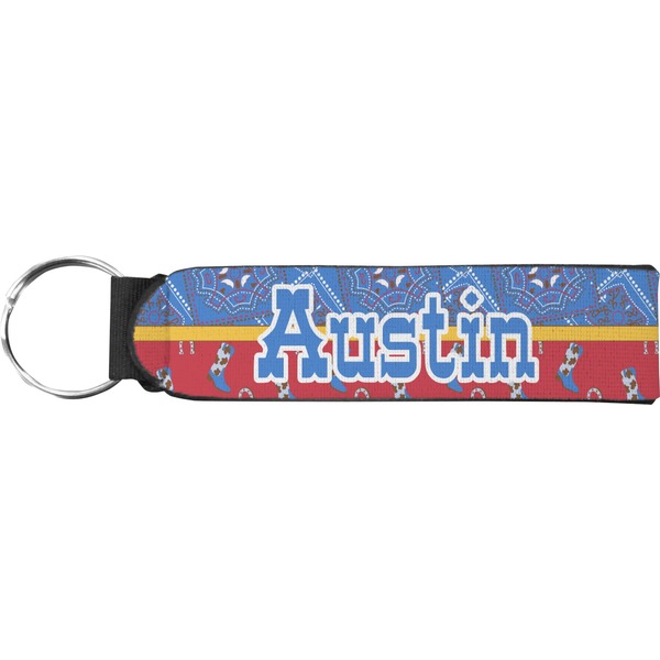 Custom Cowboy Neoprene Keychain Fob (Personalized)