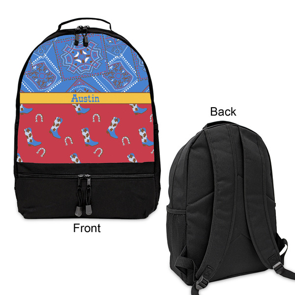 Cowboy Large Backpack - Black - Front & Back View