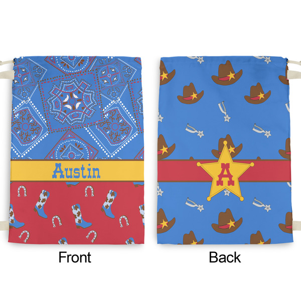 Cowboy Large Laundry Bag - Front & Back View