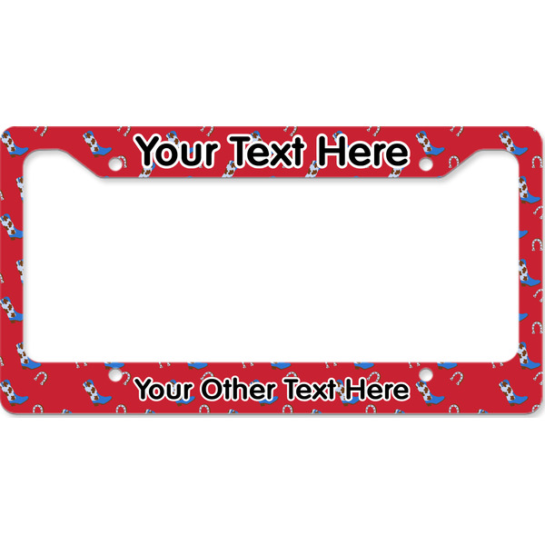 Cowboy License Plate Frame Wide