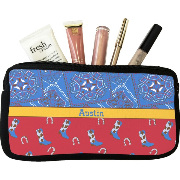Custom Cowboy Makeup / Cosmetic Bag - Small (Personalized)
