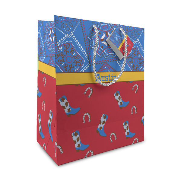 Custom Cowboy Medium Gift Bag (Personalized)