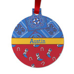 Cowboy Metal Circle Ornament - Double-Sided (Personalized)