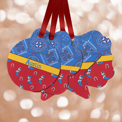 Cowboy Metal Ornaments - Double Sided w/ Name or Text