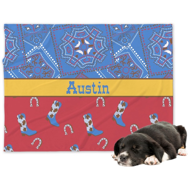 Custom Cowboy Dog Blanket - Regular (Personalized)