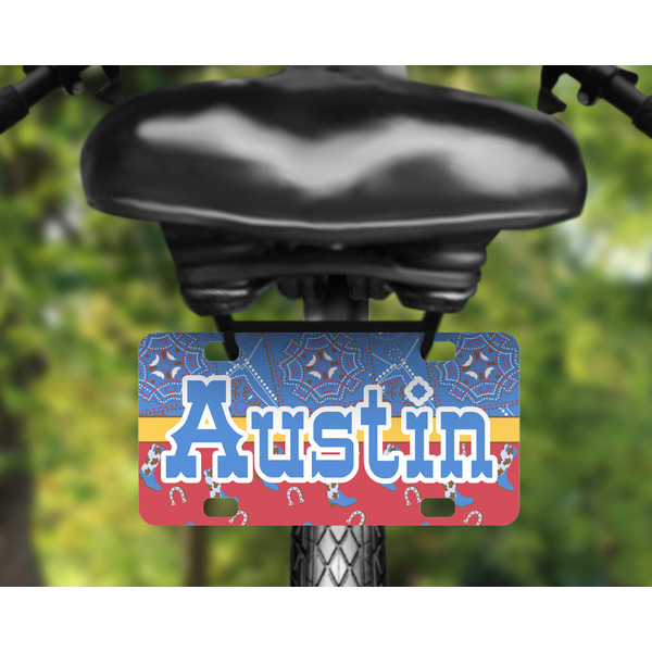 Cowboy Mini License Plate on Bicycle