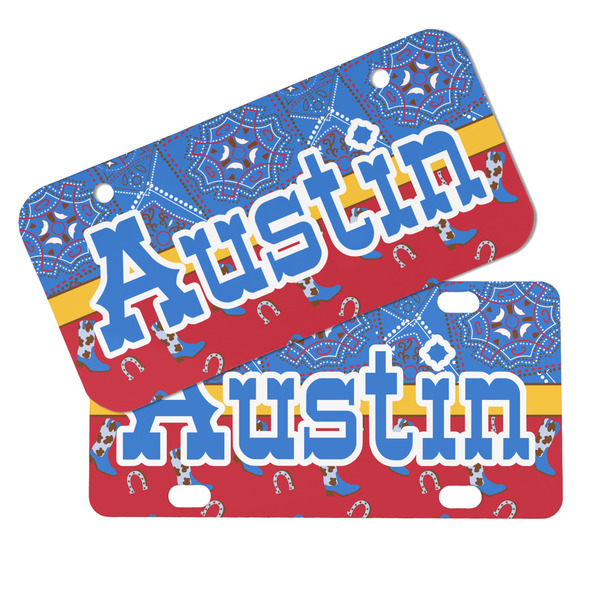 Cowboy Mini License Plates - MAIN (4 and 2 Holes)