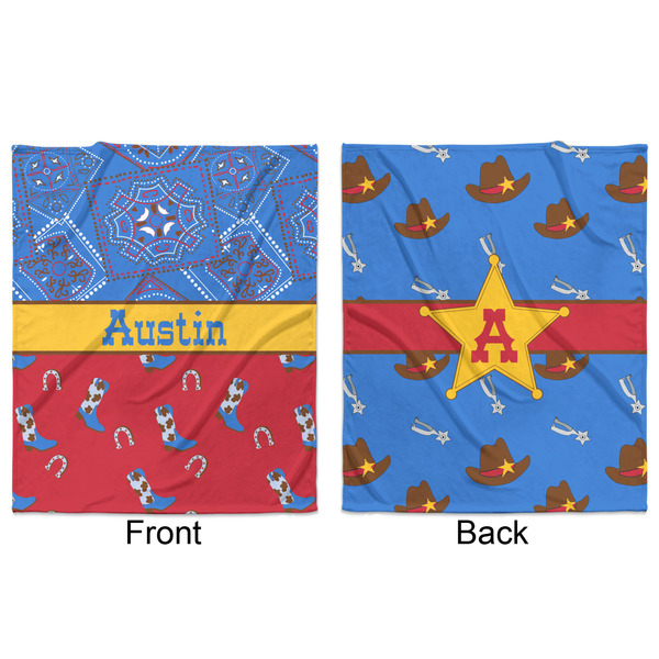 Cowboy Minky Blanket - 50"x60" - Double Sided - Front & Back