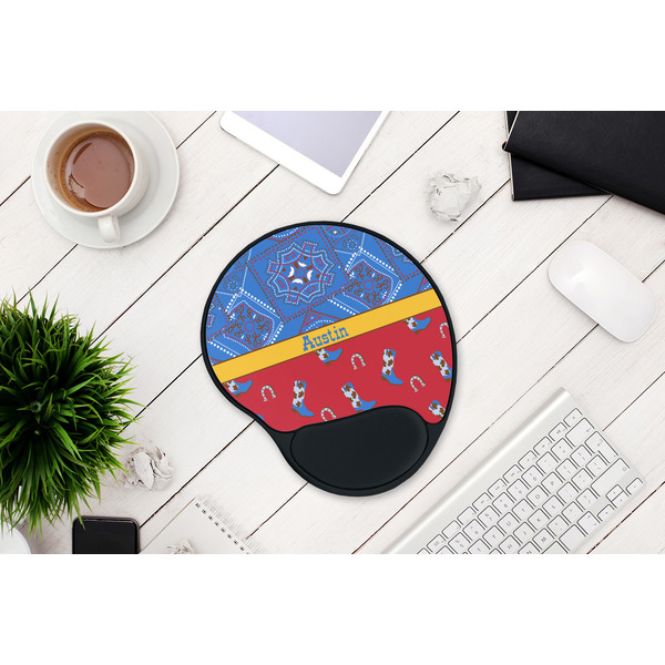 Cowboy Mouse Pad with Wrist Rest - LIFESYTLE 1