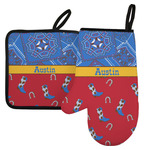 Cowboy Left Oven Mitt & Pot Holder Set w/ Name or Text