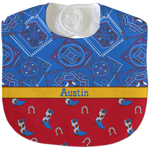 Cowboy New Baby Bib - Closed and Folded