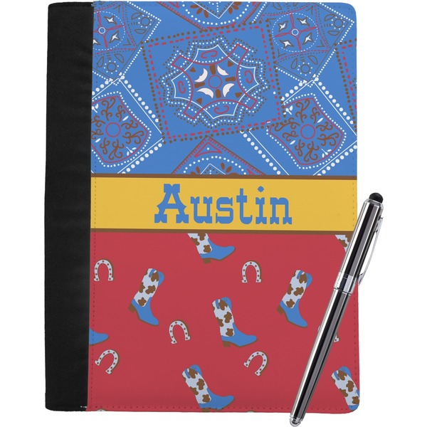 Custom Cowboy Notebook Padfolio - Large w/ Name or Text
