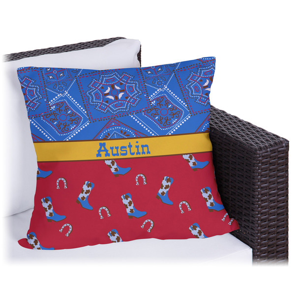 Custom Cowboy Outdoor Pillow - 20" (Personalized)