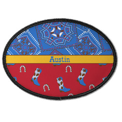 Cowboy Iron On Oval Patch w/ Name or Text