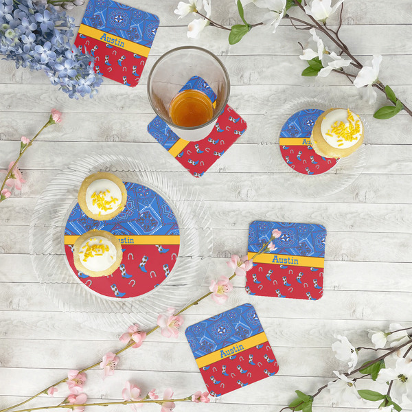 Cowboy Paper Coasters - In Context