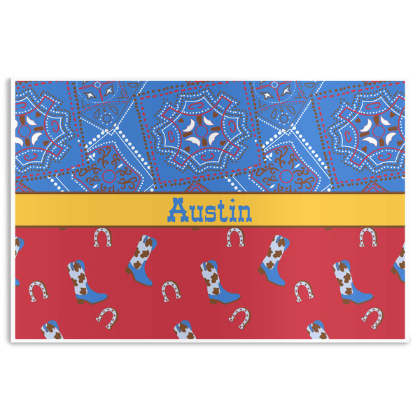 Custom Cowboy Disposable Paper Placemats (Personalized)