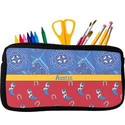 Cowboy Neoprene Pencil Case - Small w/ Name or Text