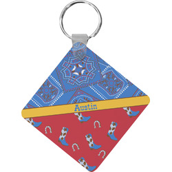 Cowboy Diamond Plastic Keychain w/ Name or Text