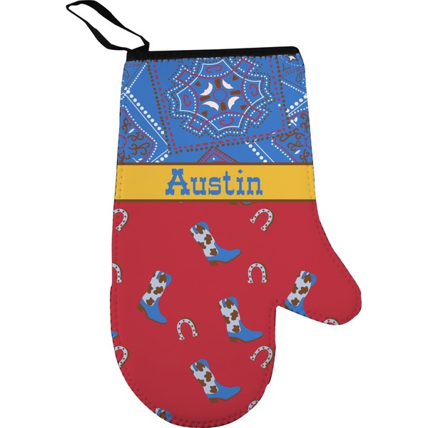 Custom Cowboy Right Oven Mitt (Personalized)
