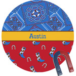 Cowboy Round Fridge Magnet (Personalized)