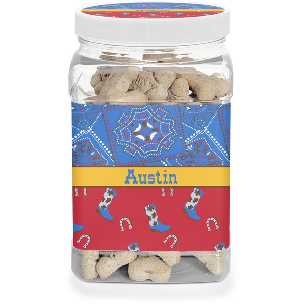 Custom Cowboy Dog Treat Jar (Personalized)