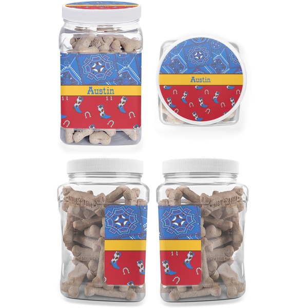 Cowboy Pet Treat Jar - Multiple Angles